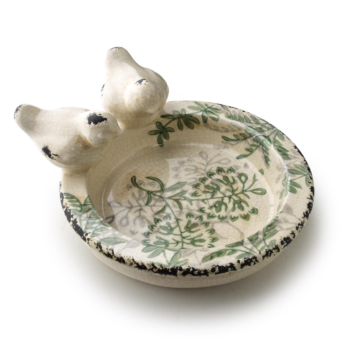 VOGELTRÄNKE Crocket beige 22/18.5/9 cm Keramik - Grün, Keramik (22/9/18.5cm) - Mondex