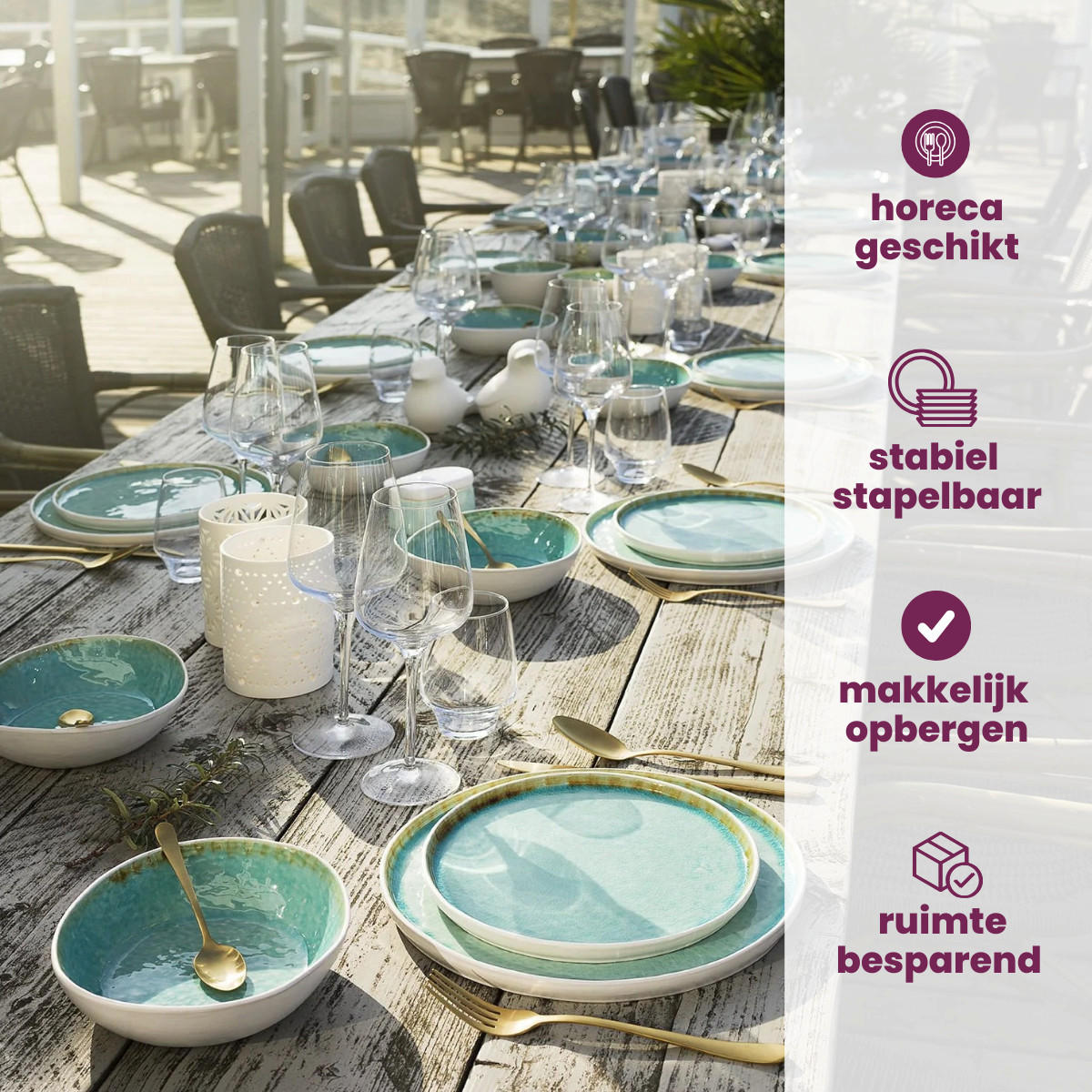 GESCHIRRSET24-TEILIG GESCHIRRSETLaguna Azzurro 24-teilig / 6 Personen - Blau, Keramik (2/2/1cm) - Cosy & Trendy