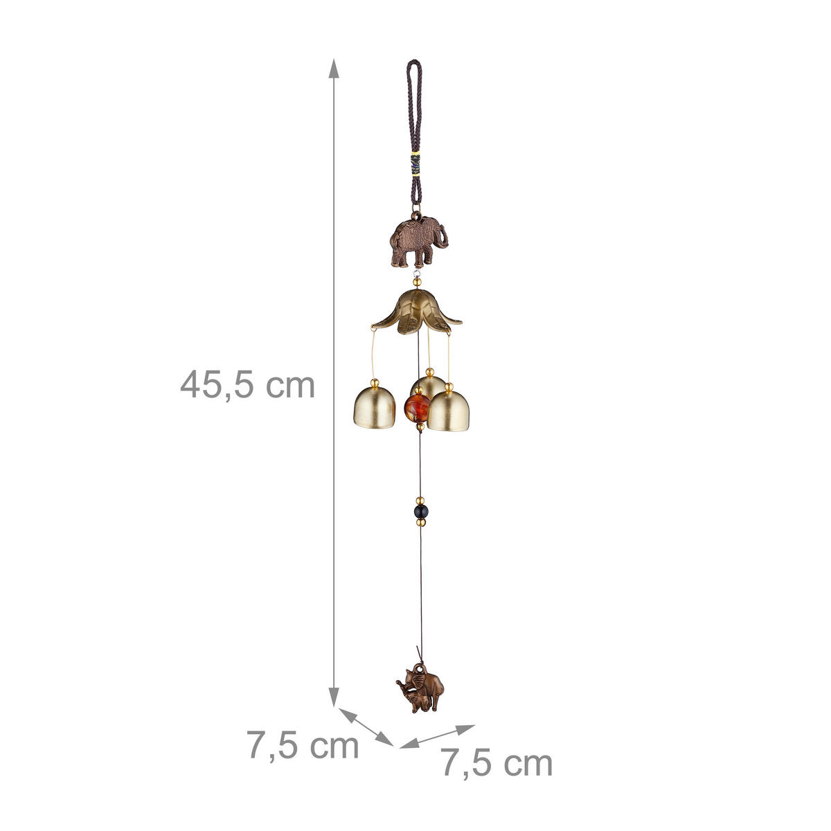 2XWINDSPIEL - Goldfarben, Kunststoff/Metall (7.5/7.5/45.5cm) - Relaxdays
