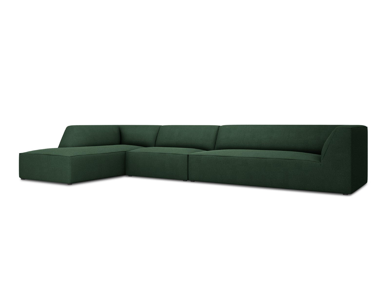 ECKSOFA links Ruby aus strukturiertem Stoff grün 5 Sitzplätze - Grün, Textil (180/366cm) - Micadoni