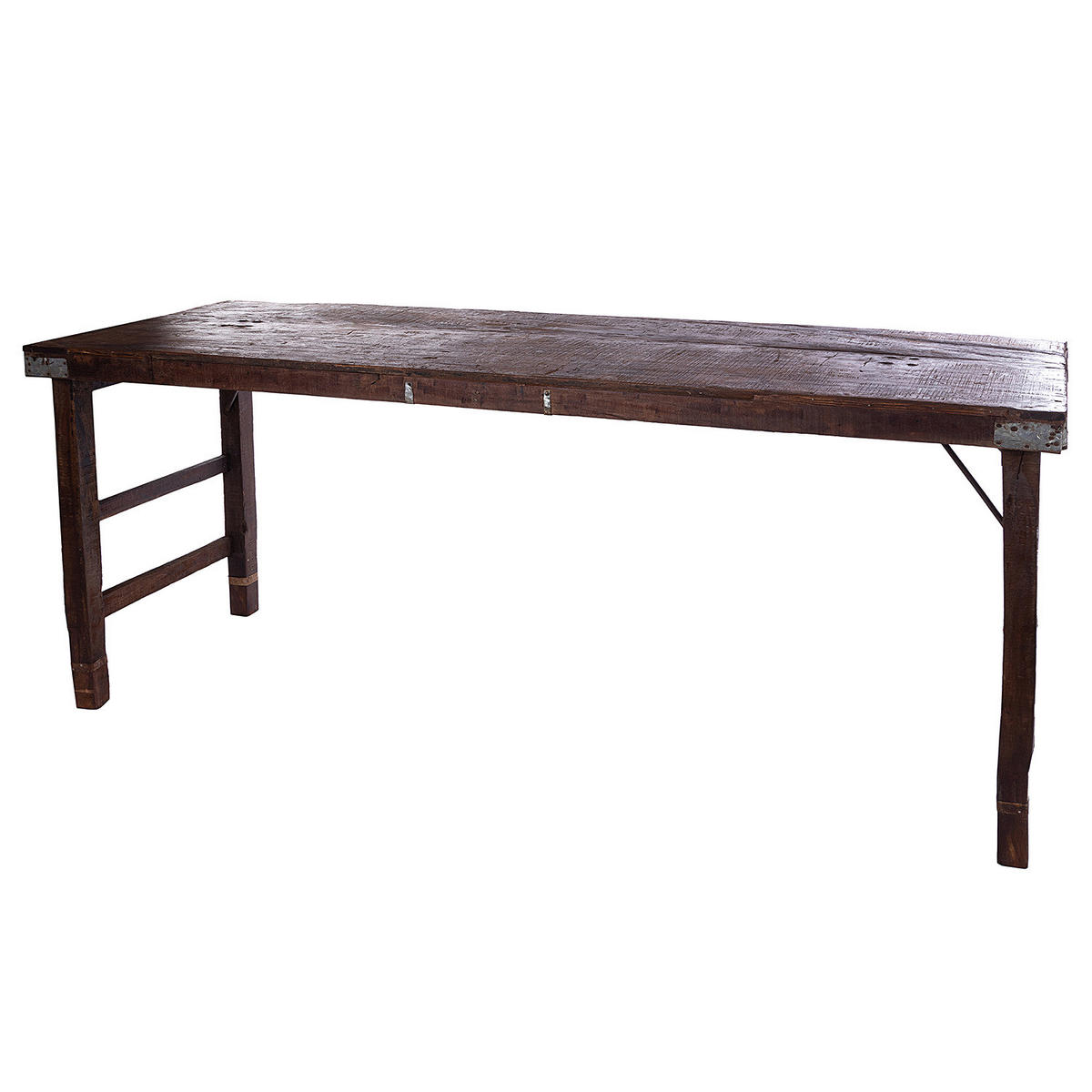 KLAPPTISCH - Mangoholz Massiv - Braun - Braun, Holz (170/55/70cm) - home24