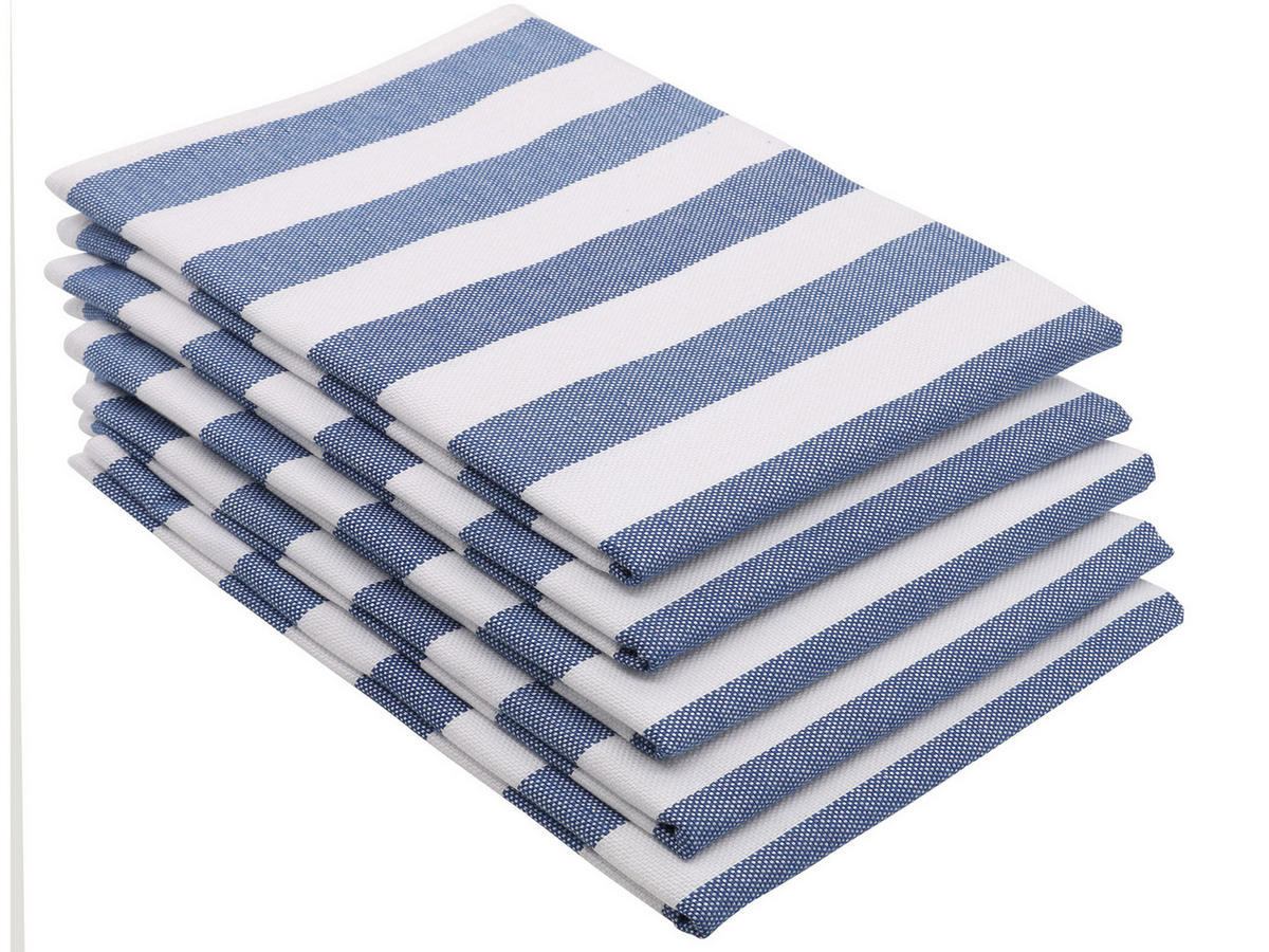 GESCHIRRTÜCHER, 5er-Set, 50x70 cm, 100% Baumwolle, Blau - Blau, Textil (50/70cm) - Zollner