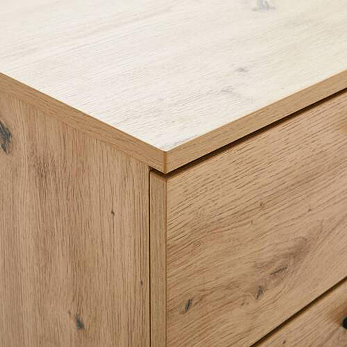 KOMMODE - Eiche Dekor - Schwarz/Braun, Holzwerkstoff/Metall (103/86/40cm) - home24