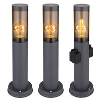 WEGELEUCHTE BOSTON Edelstahl Anthrazit 3er Set - Anthrazit, Metall (7.6/7.6/45cm) - Globo Lighting