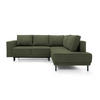 ECKSOFA Rodario Olivgrün Velours - Schwarz/Olivgrün, Textil/Metall (247/187cm) - Selsey