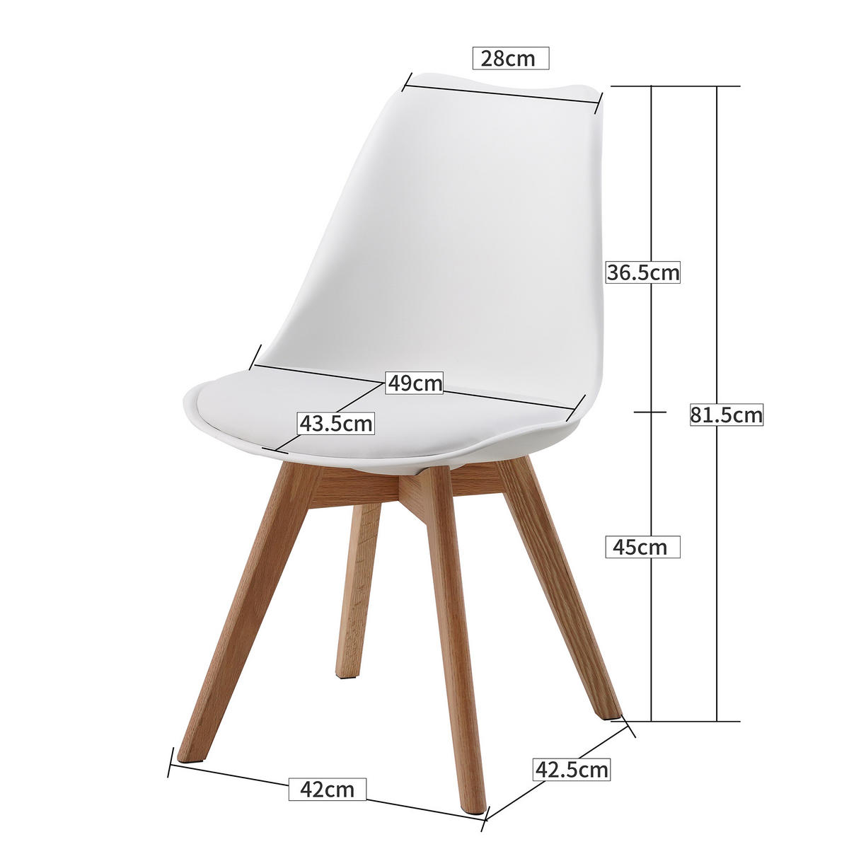 ESSZIMMERSTUHL AARHUS 4er-Set - Weiß, Kunststoff (49/81/43cm) - Albatros