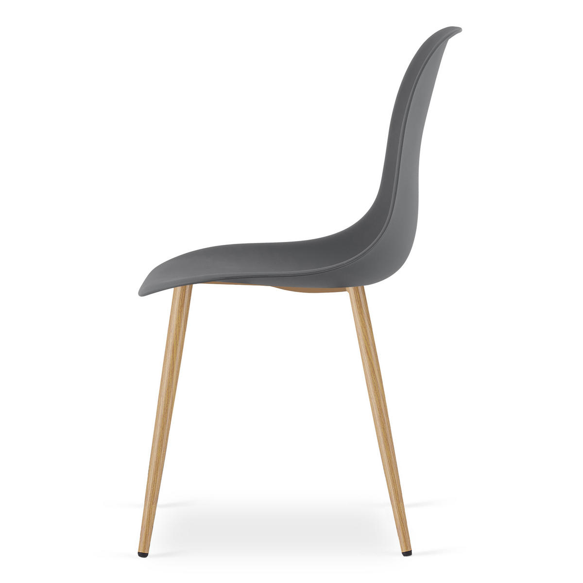 ESSZIMMERSTUHL 2-er Set KALEO dunkelgrauer Sitz, natürliche Beine - Dunkelgrau/Naturfarben, Kunststoff (46/84/51cm) - Valora