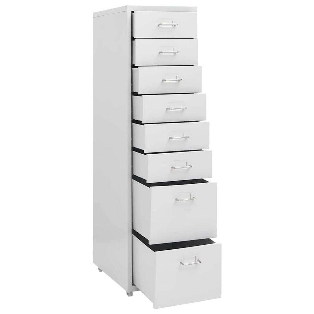 AKTENSCHRANK Mit Rollen Grau 28/41/109 Cm Metall - Grau, Metall (41/109/28cm) - vidaXL