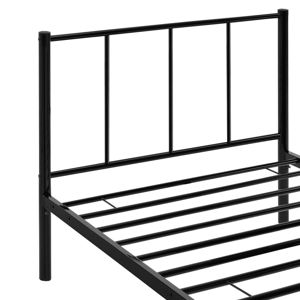 METALLBETT Laos - Schwarz, Metall (90/200cm) - [en.casa]