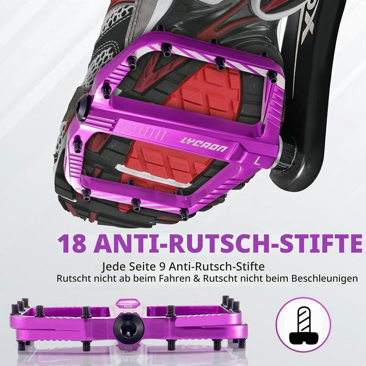 FAHRRADPEDALE Aluminiumlegierung Violett - Violett, Metall (1.1/1.5/11cm)