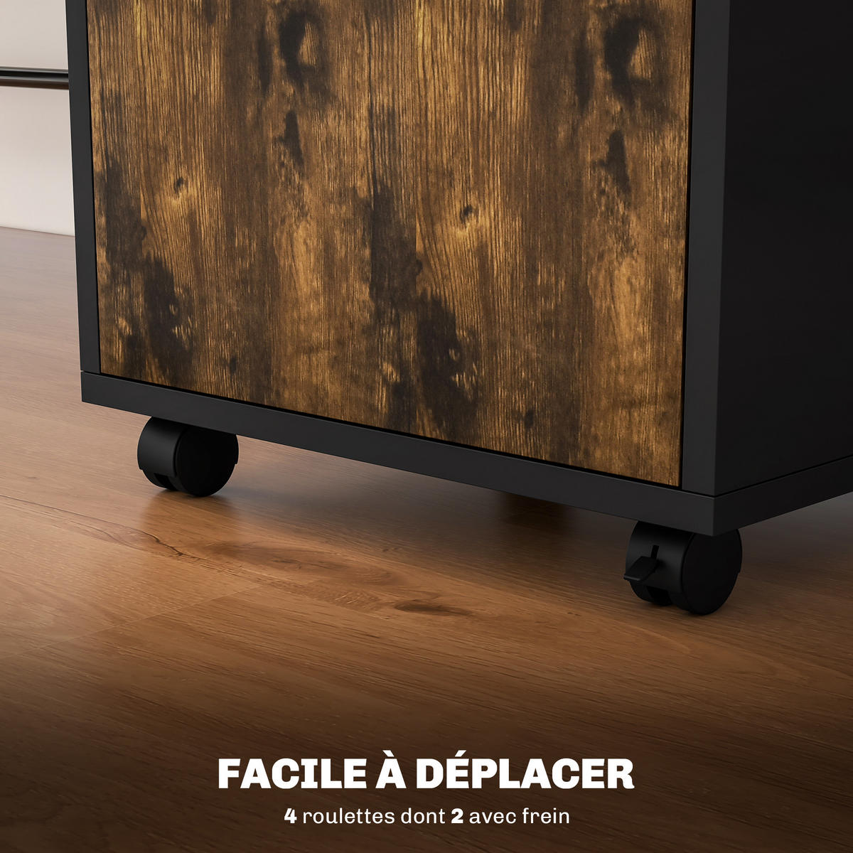 ROLLCONTAINER DE-14470 mit Schublade, Schrank und Nische Rostbraun - Braun, Holzwerkstoff (35/60/40cm) - ComfortXL