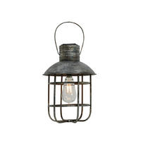SOLAR-LEUCHTE Lucca Stahl Grau-Braun 33x22x22cm - Grau, Metall (22/22/33cm) - DELUKE