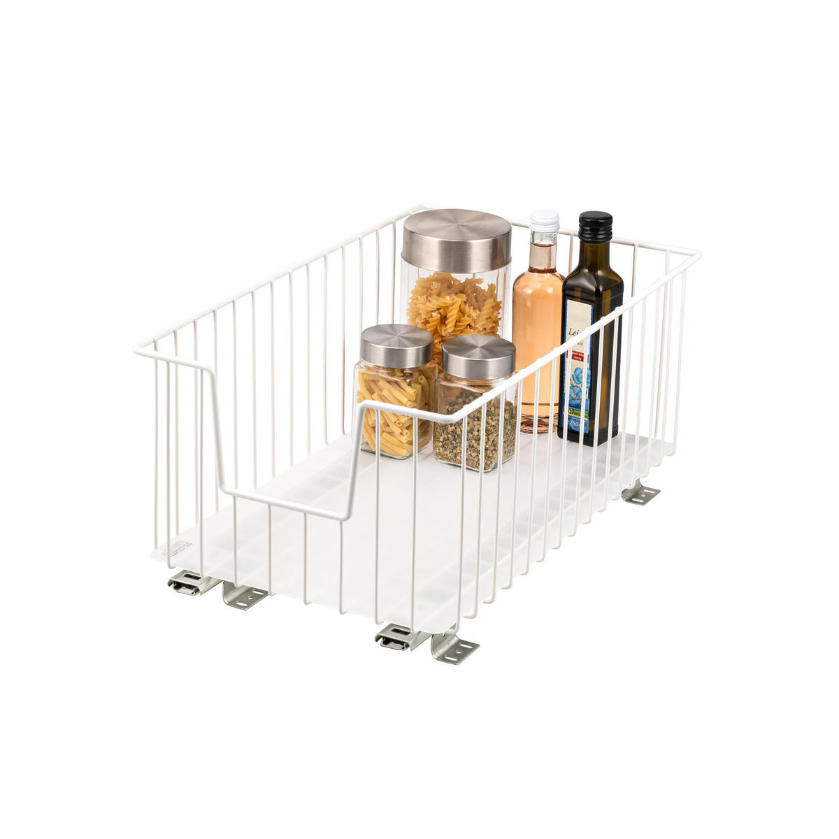 SCHRANK-KORBAUSZUG, weiß, Metall - Weiß, Metall (30/23/50.5cm) - bremermann