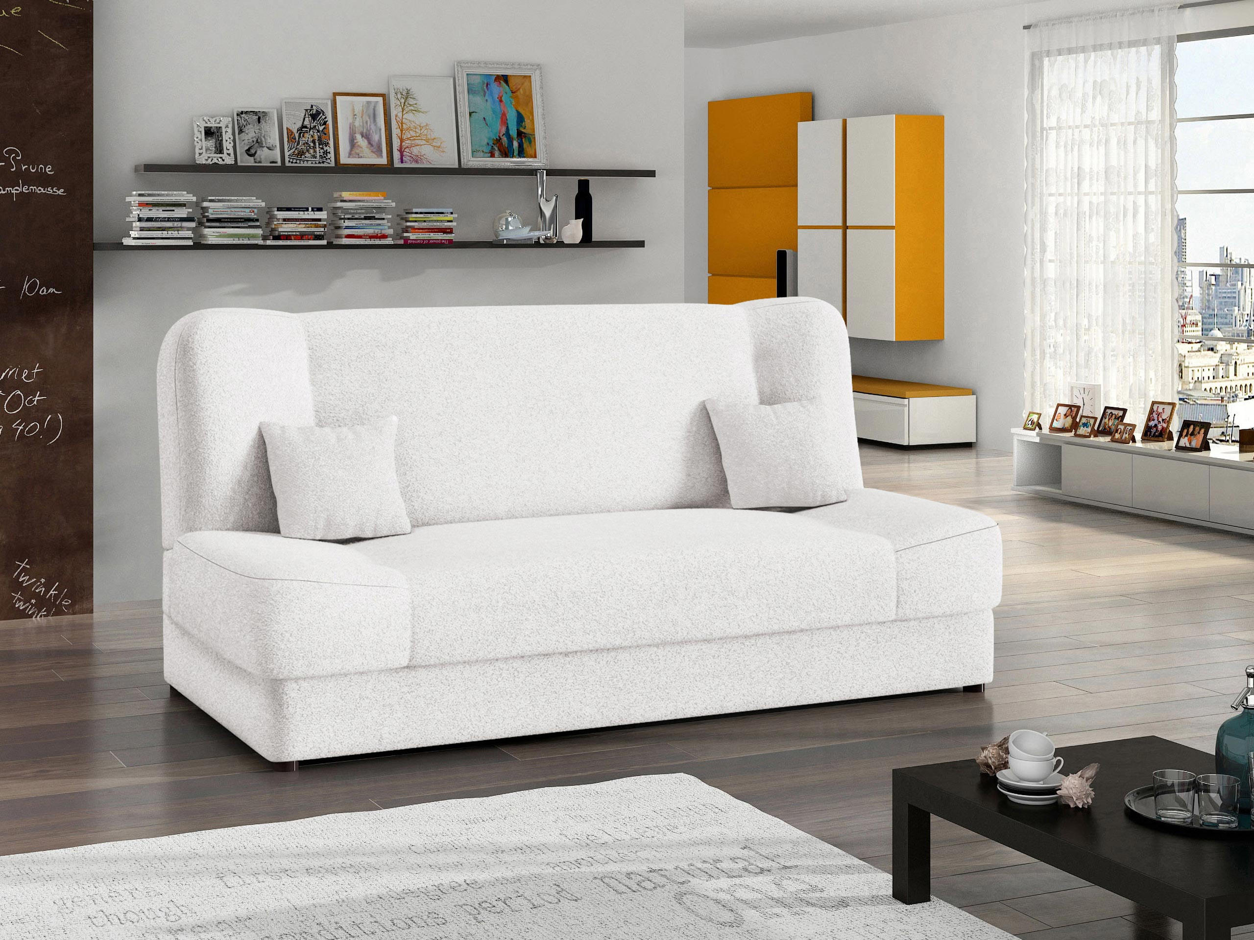 SCHLAFSOFA Jonas Premium - Weiß, Holz/Textil (195/86/87cm)
