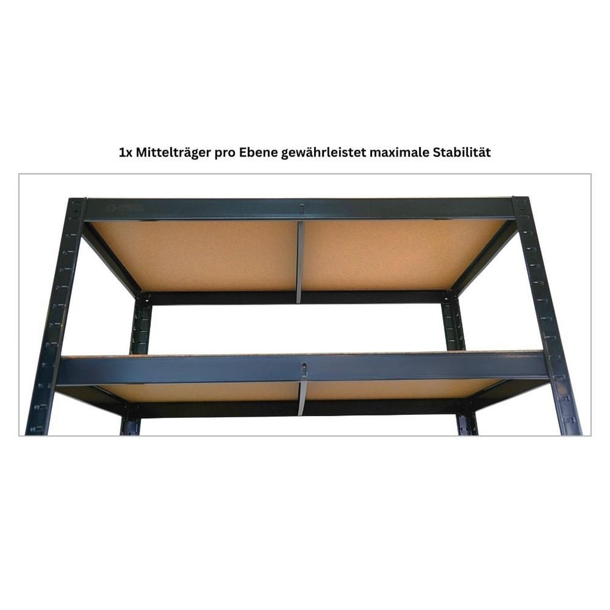 KOMMISSIONIERWAGEN BÜFFEL, 190x90x50cm, 5 Ebenen, Fachlast 50kg, 2X Lenkrollen & 2X Lenkrollen mit Feststellbremse, Schwarz - Schwarz, Metall (90/190/50cm) - PROREGAL