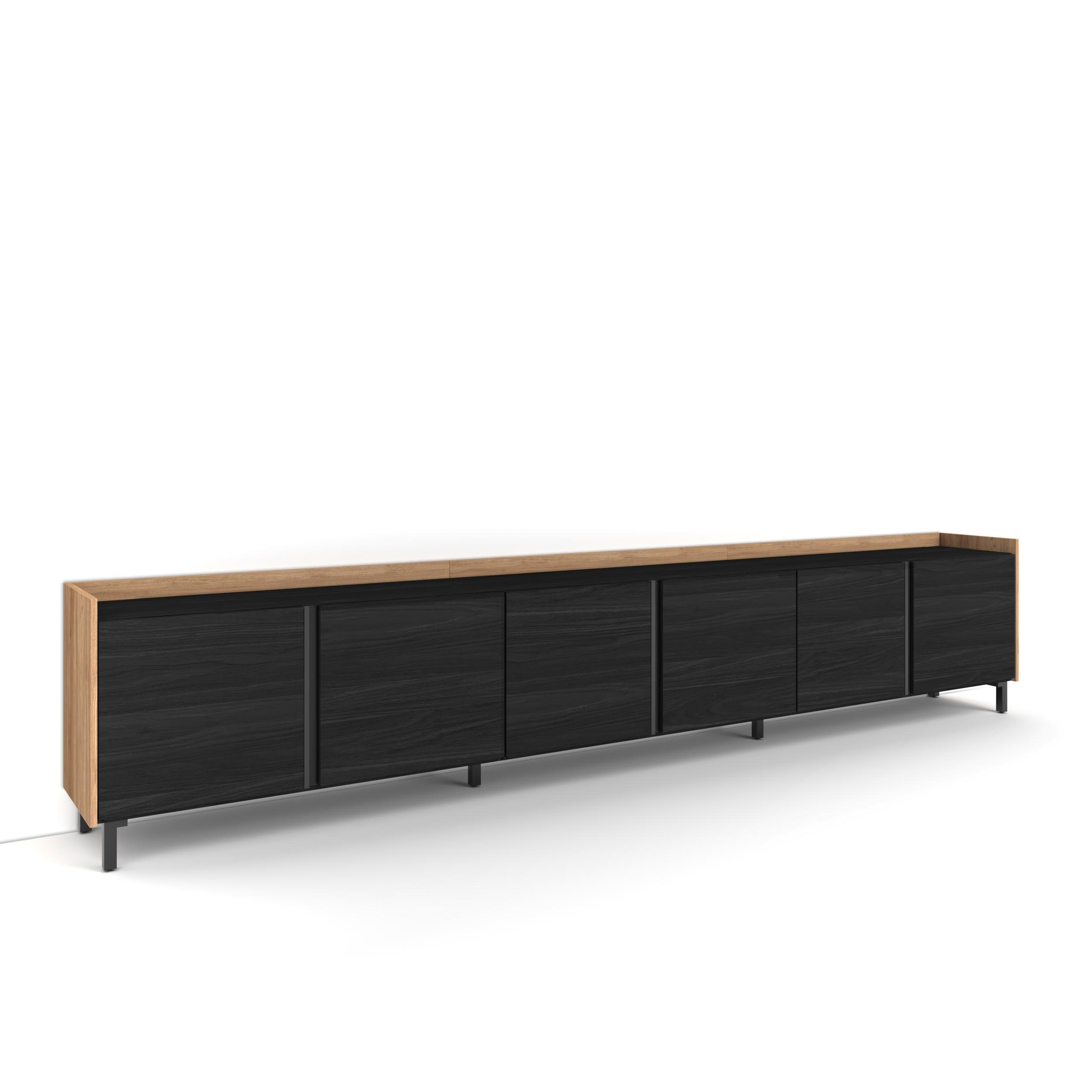 Skraut Home Lowboard, Schwarz 309x61x35 cm