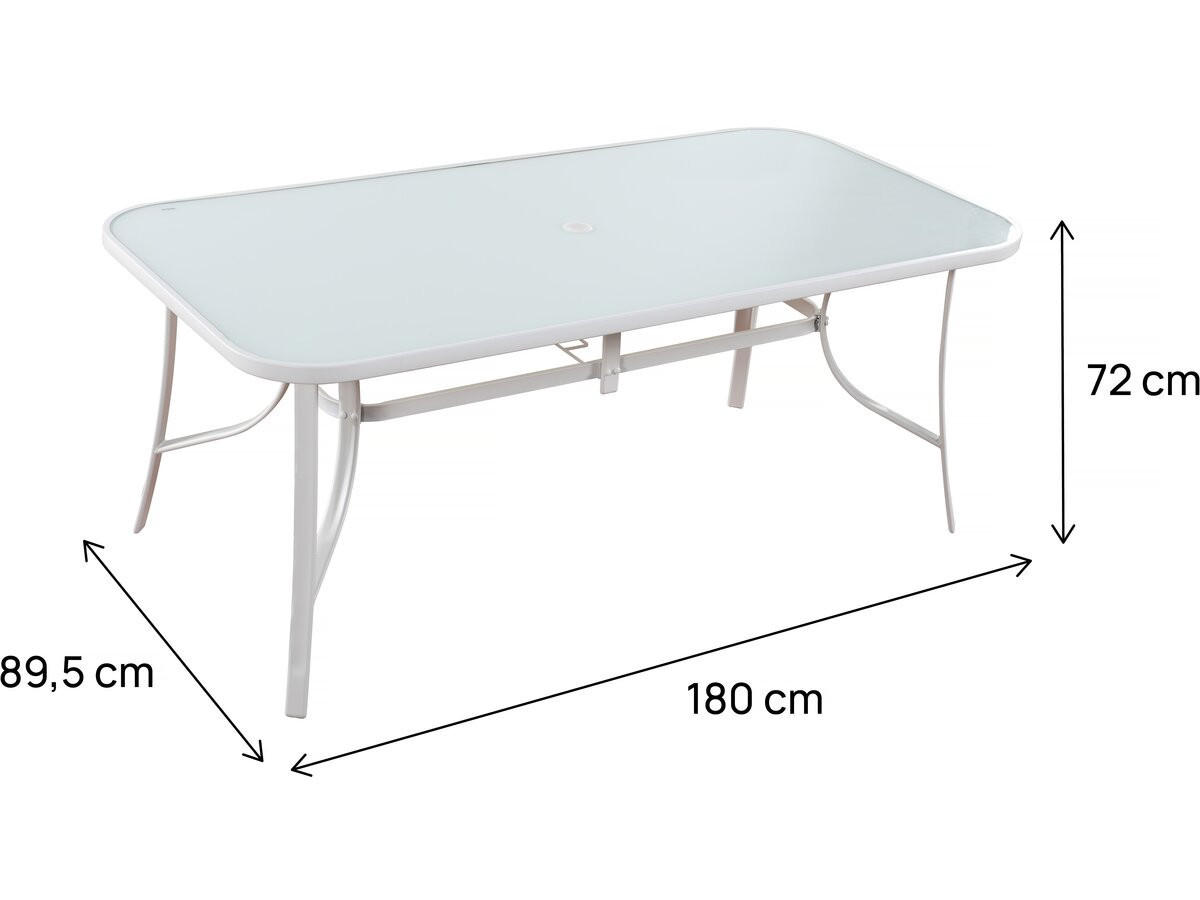 GARTENTISCH cordoba weiss - Weiß, Glas (180/90/72cm) - Habitat Garten