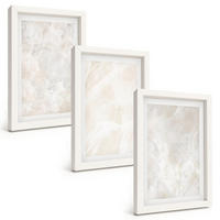 BILDER SET 3er Set - 20x30 cm Weißer Rahmen - Pastellfarbene Marmorstrukturen - Weiß, Kunststoff (20/30cm) - TULUP