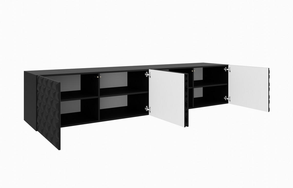 TV-SCHRANK CALI - Schwarz, Holzwerkstoff (200/41/40cm) - Meblini