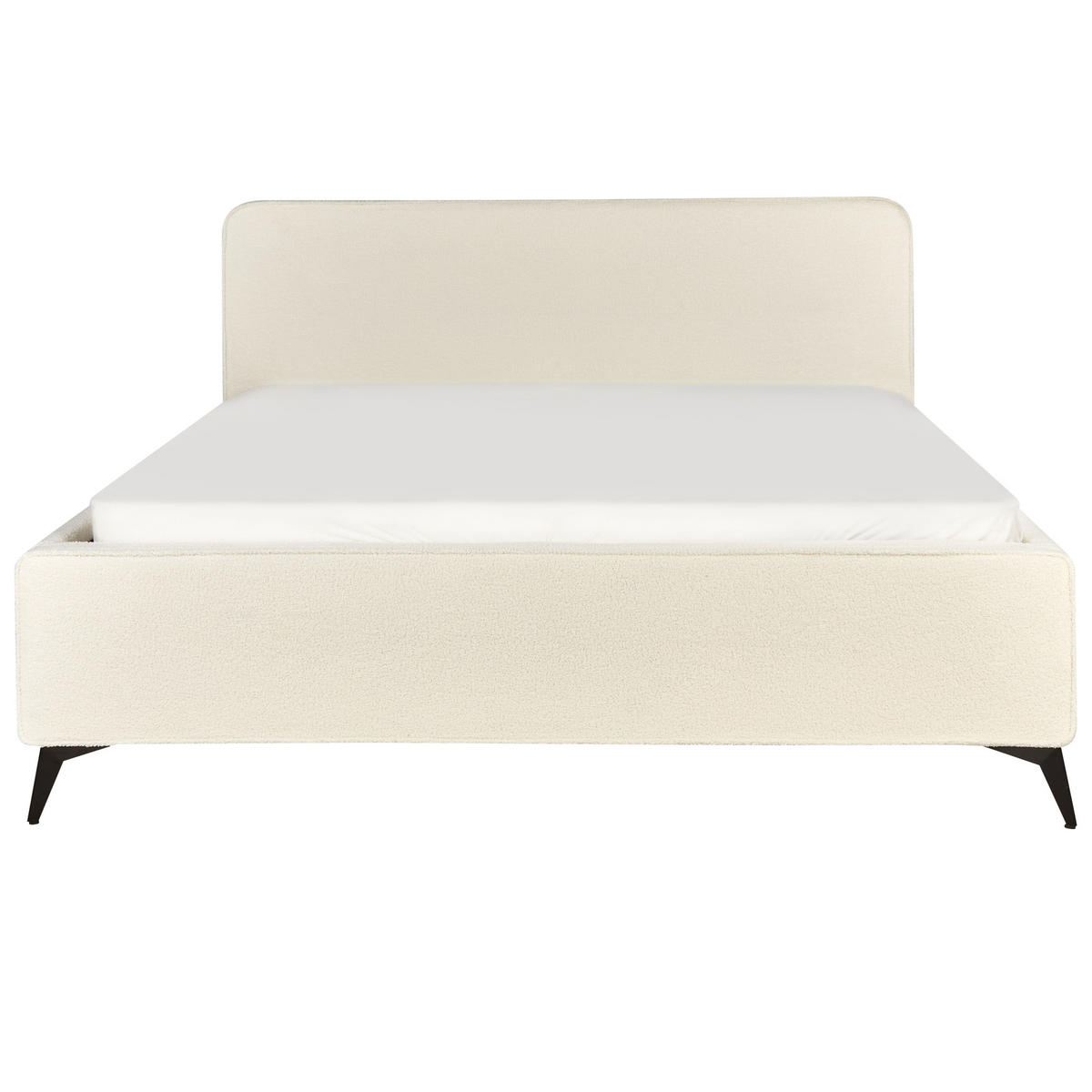 POLSTERBETT mit Lattenrost 180x200 cm Cremeweiß Valognes - Creme, Textil (180/200cm) - Beliani