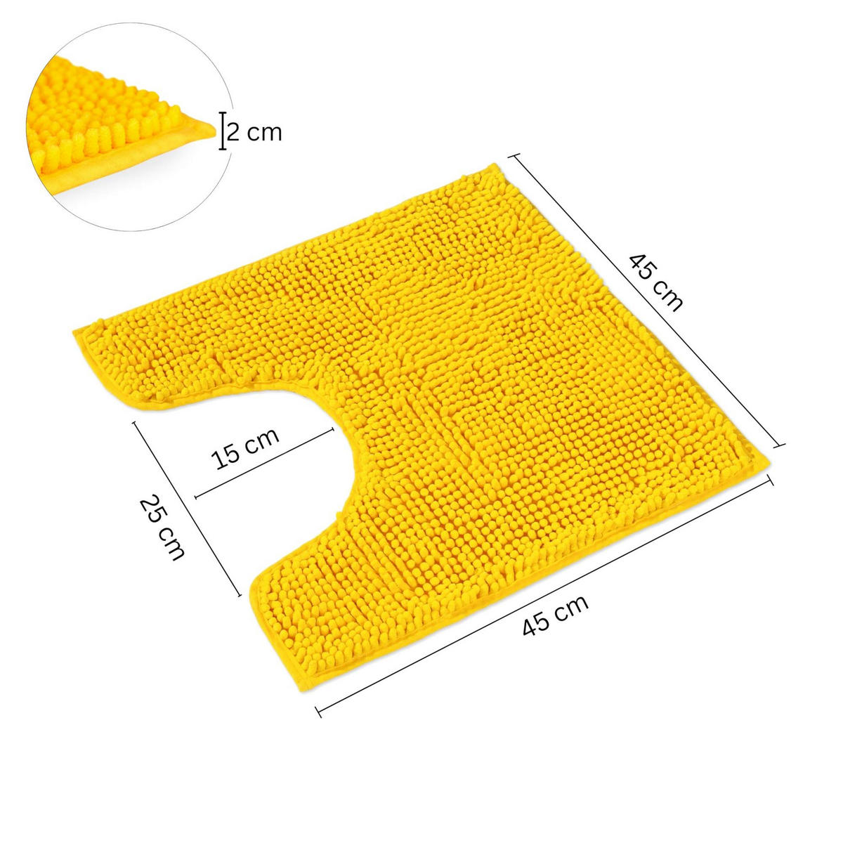 BADEMATTE MIT WC AUSCHNITT PARIS - Gelb, Textil (45/45cm) - WohnDirect