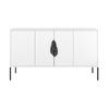 SIDEBOARD Merlin, Weiß, Schwarze Details - Schwarz/Weiß, Holzwerkstoff/Metall (138/79/40cm) - Skandica