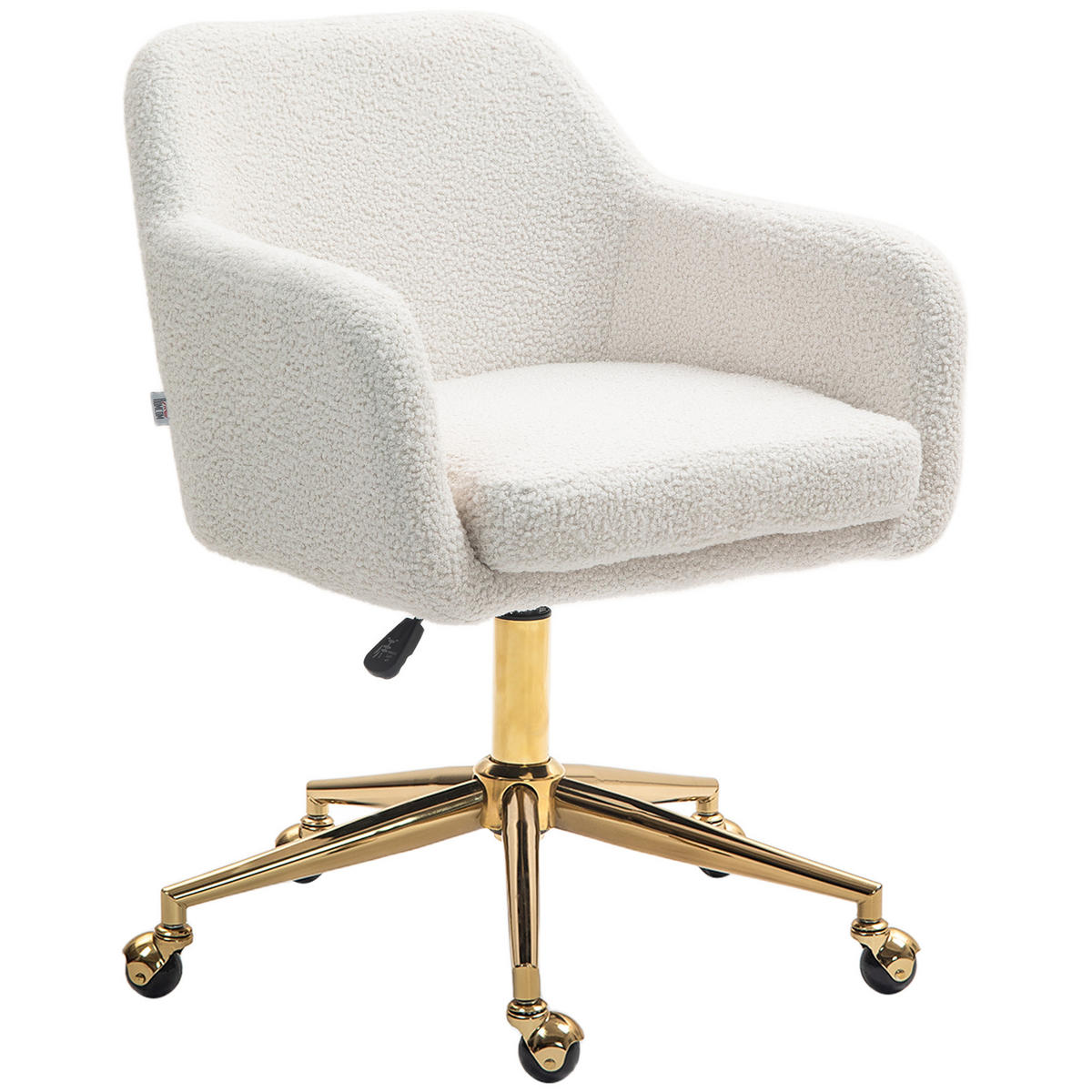 BÜROSTUHLL DE-05023 Höhenverstellbar, samtartiger Bezug & Metallbasis Cremeweiß - Creme, Metall (61/88/60cm) - ComfortXL
