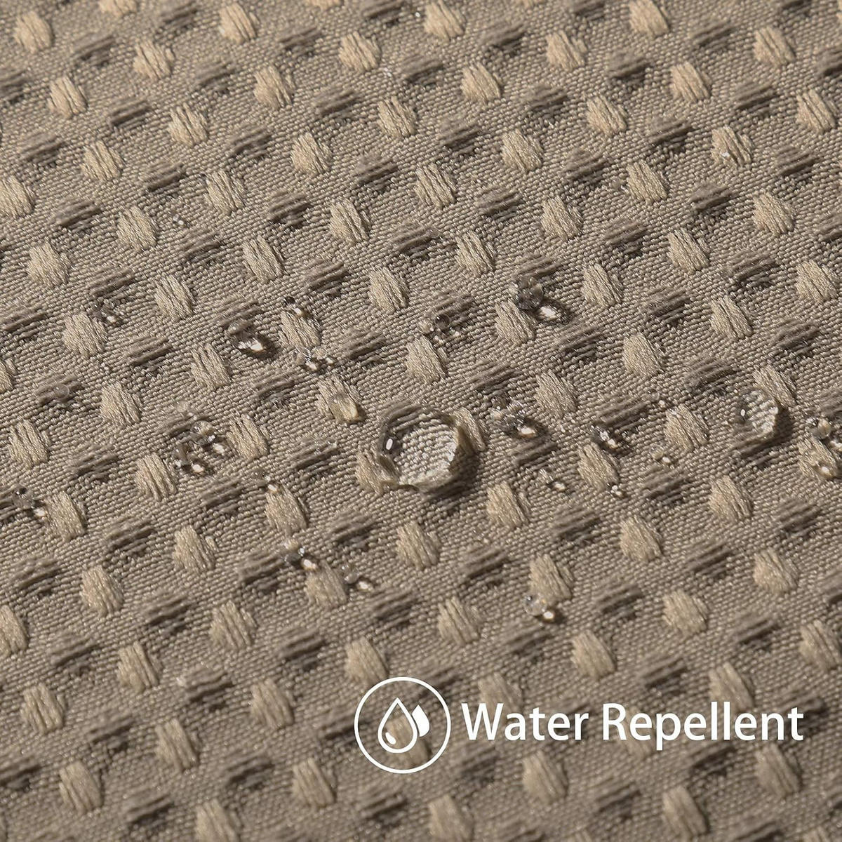 DUSCHVORHANG Khaki Waffelstruktur mit Ringen schimmelresistent - Braun, Textil (200/0.5cm) - MCBOSON