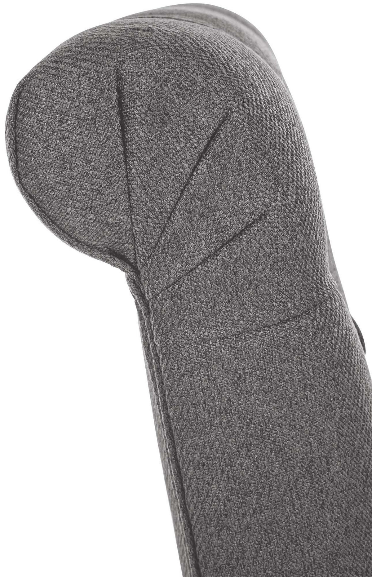 STUHL Stoff grau - Walnussfarben/Grau, Holz/Textil (45/98/63cm) - CLP