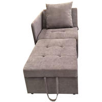 SCHLAFSOFA aus Leinenstoff 177x68x65 cm Grau 3-in-1 mit 5-fach verstellbarer Rückenlehne - Grau, Textil (177/65/68cm) - Modfu