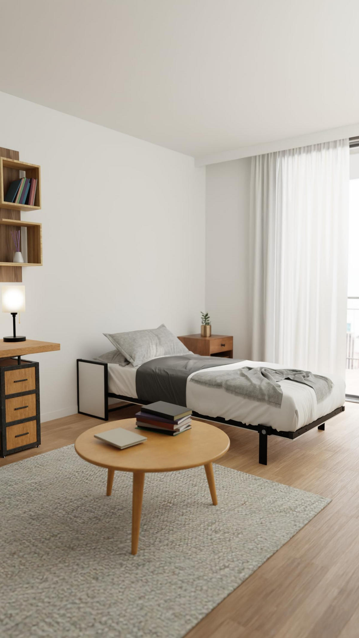 SCHRANKBETT Morphy Studio Modulares SizeFlex- und TypeFlex-System - 90x200, Vertikal - Schwarz, Metall (90/200cm) - WallBedKing