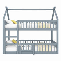 ETAGENBETT mit Treppe 140x200 cm Massivholz Grau - Grau, Holzwerkstoff (140/200cm) - Beauniv