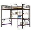 HOCHBETT 140x200cm mit schwarz Schreibtisch in Metall - Schwarz, Metall (140/200cm) - KOMHTOM