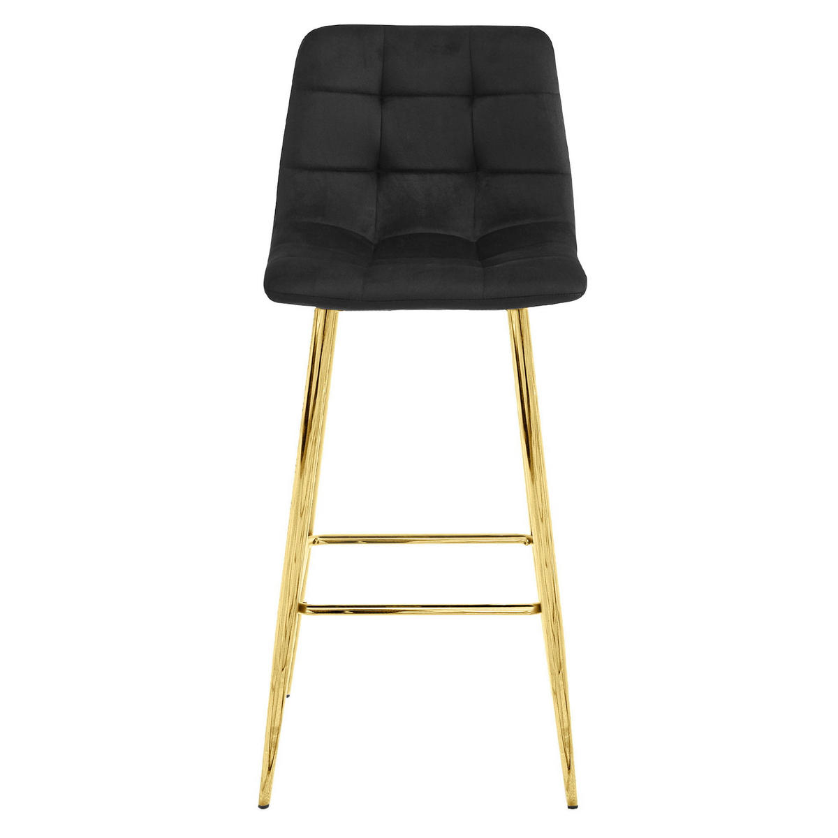 BARHOCKER 4-er Set TEOTO schwarzer Sitz, Goldbasis - Schwarz, Textil (43.5/104/32.5cm) - Valora