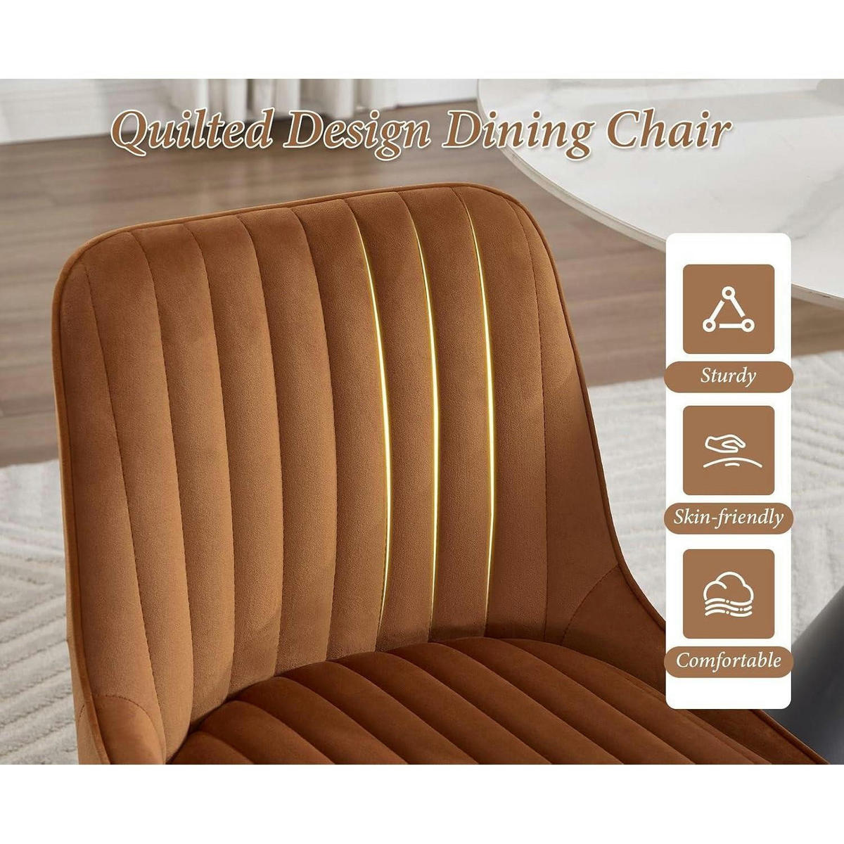 ESSZIMMERSTÜHLE 4er Set Samt Braun - Braun, Textil (47/79/53cm)