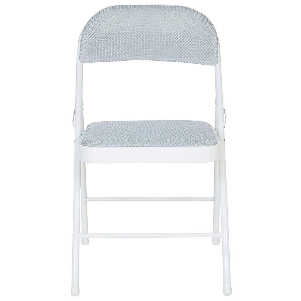 KLAPPSTUHL 4er-Set Metall Grau Sparks - Grau, Kunststoff/Textil (45/77/47cm) - Beliani