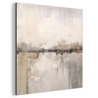 KOVOVÝ OBRAZ Moderné umenie - Abstraktné - Béžové 50x50 cm - béžová, kov (50/50cm) - MuchoWow