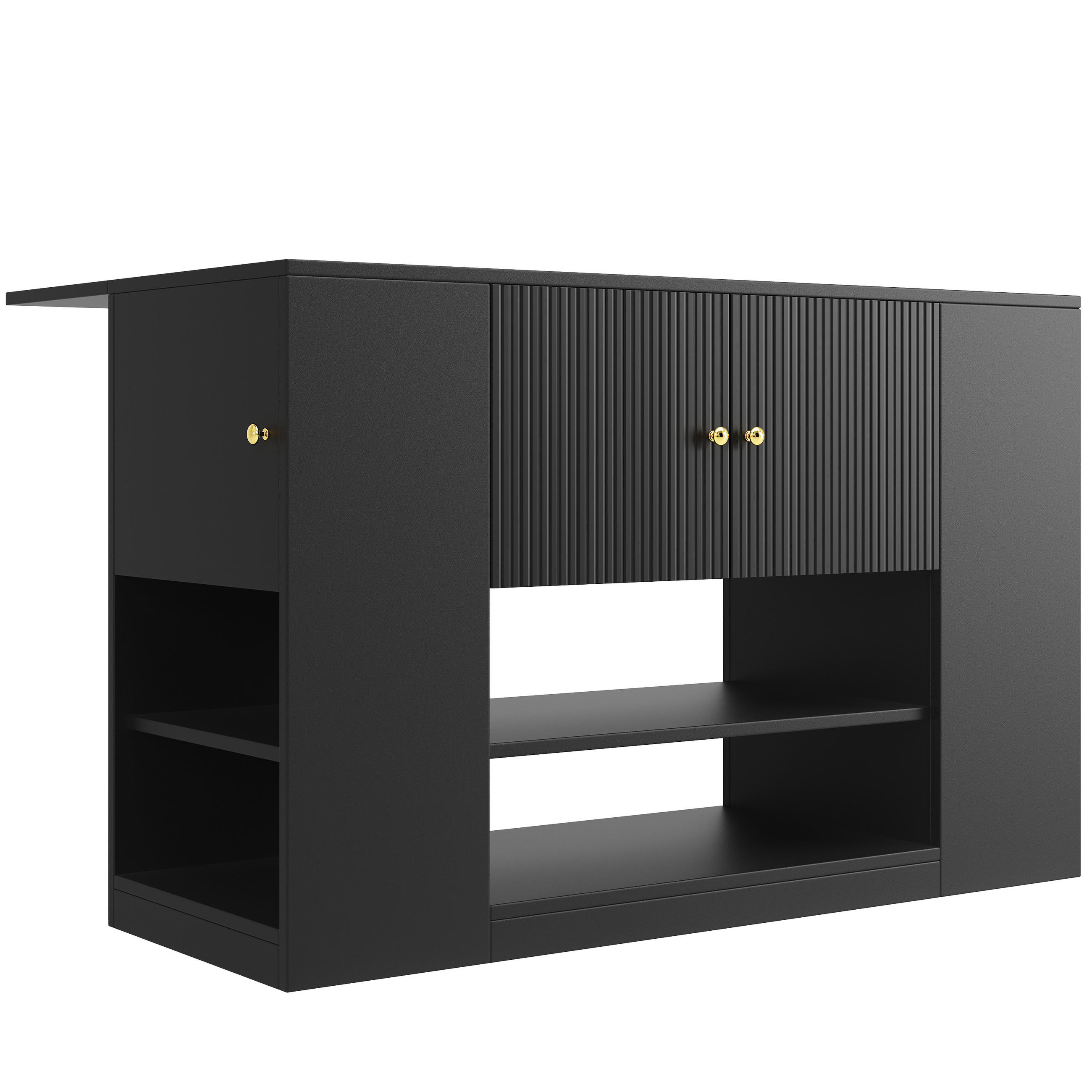 ComfortXL Kücheninsel Schwarz 140x90x40 cm