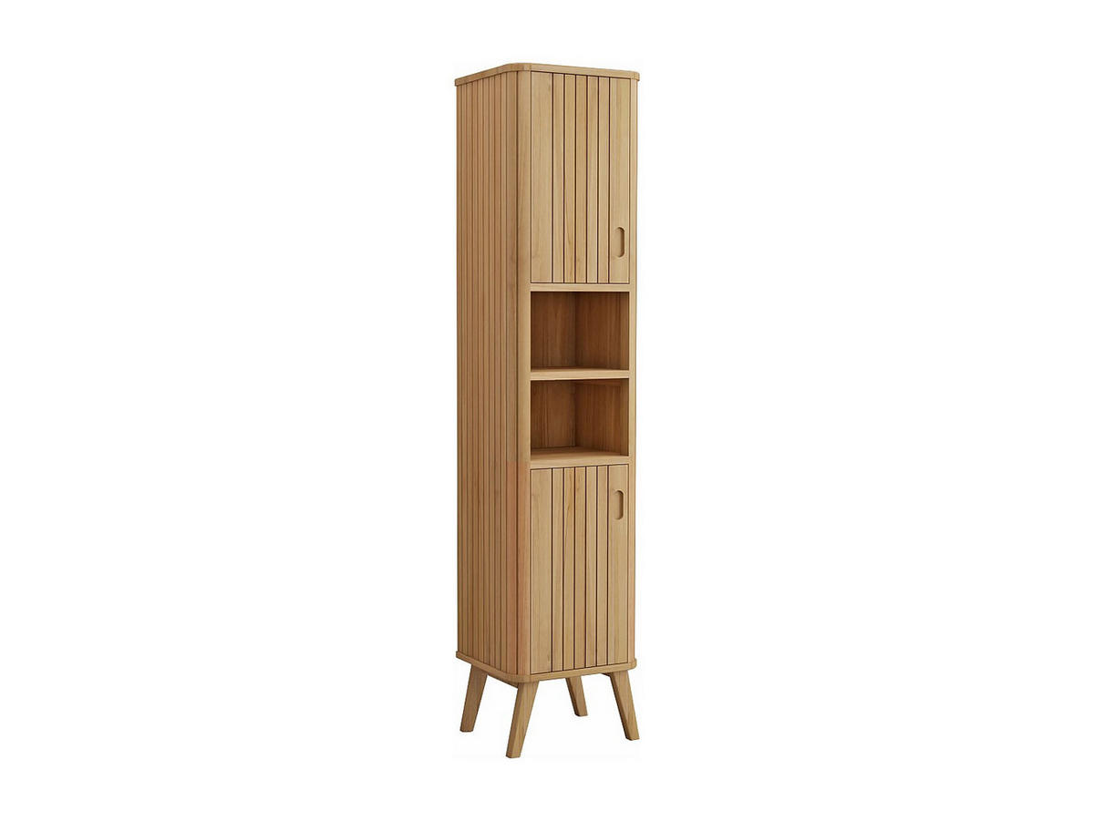 BADSCHRANK - 40 cm x 35 cm - holz - naturfarben hell Wamena - Naturfarben, Holz (40/180/35cm) - Vente-Unique