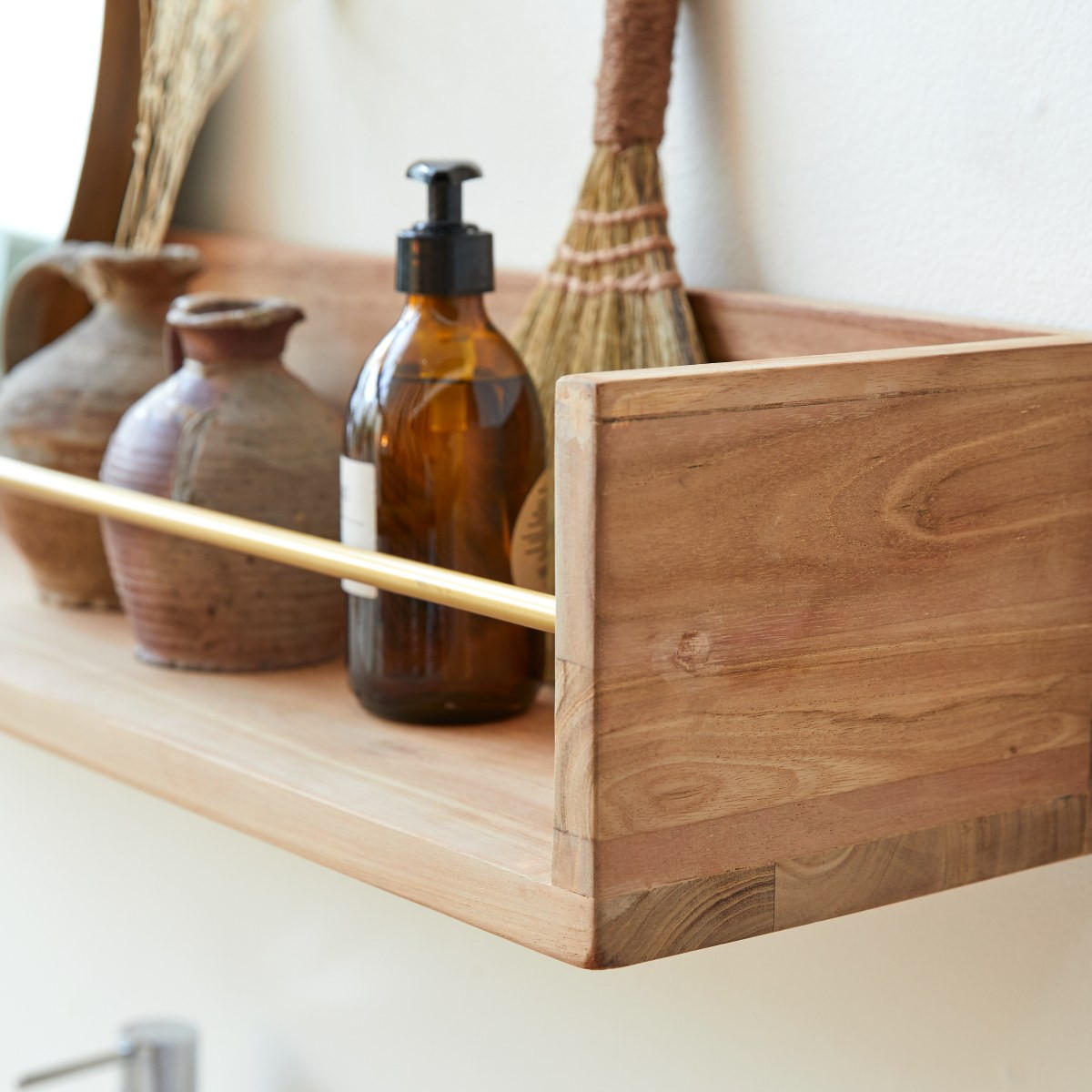 BADREGAL Sasha Natur aus Teak - Naturfarben, Holz (100/15/20cm) - Tikamoon