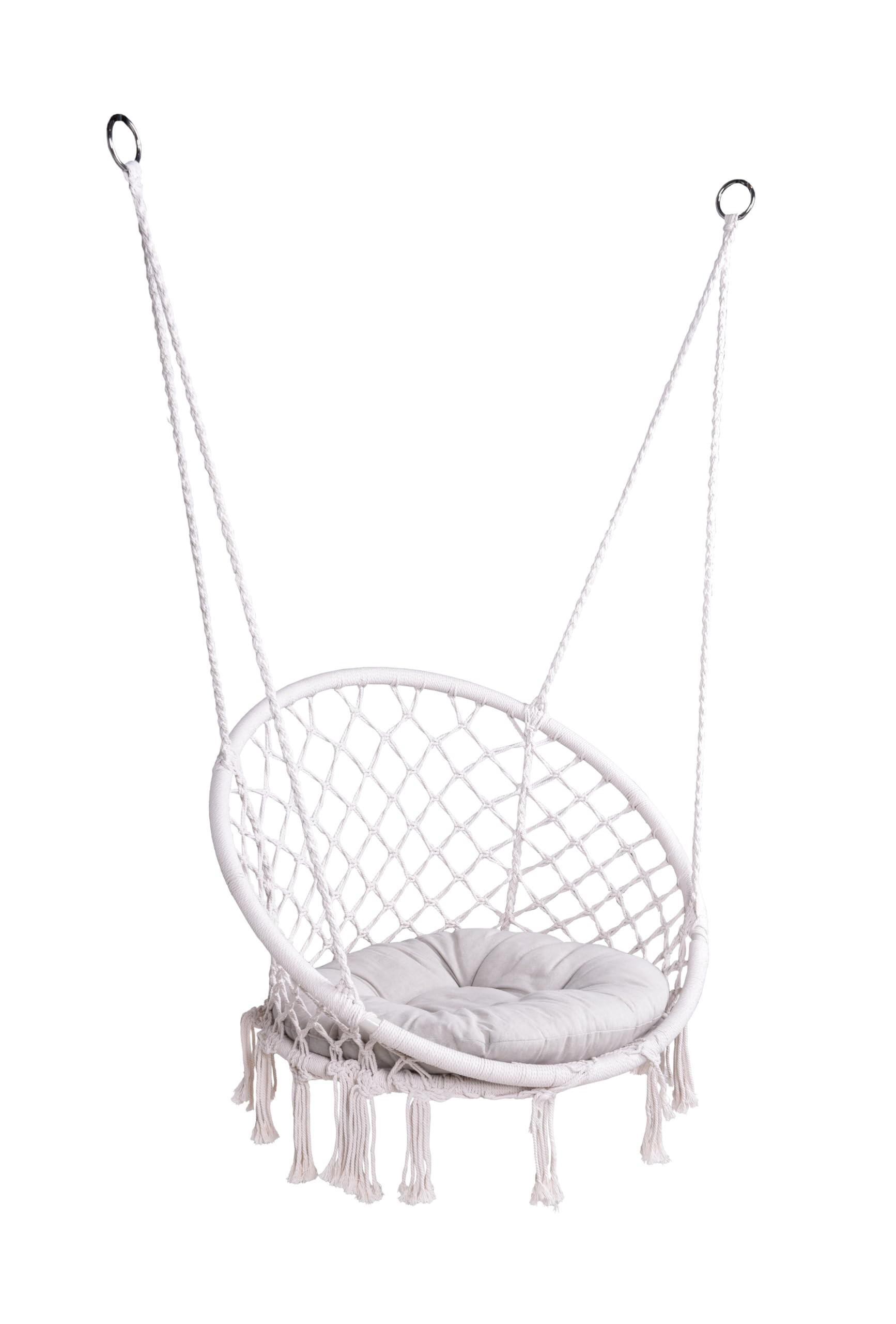 HÄNGESESSEL Angers Geflecht Weiß Polyester Hängesitz Hängekorb - Weiß, Kunststoff (80/125/60cm) - DELUKE