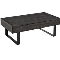 COUCHTISCH 110/60/40 cm mit Schublade und offenen Regalen, Spanplatte mit Metallgestell, Dunkelgrau - Grau, Holzwerkstoff (110/60/40cm) - Modfu