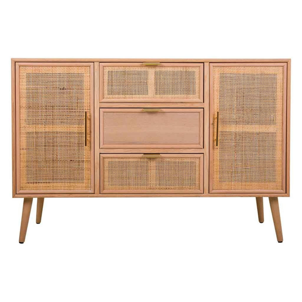 SIDEBOARD aus Holz und Gitter, Braun, 120x41x81 - Braun, Holz (120/40.5/81cm) - Wanderlust