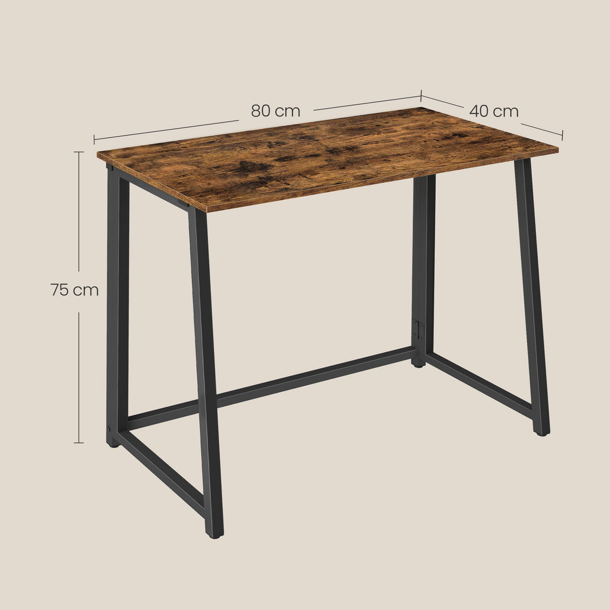 SCHREIBTISCH in rustikal mix schwarz - Braun, Holzwerkstoff (80/40/75cm) - Home Collective