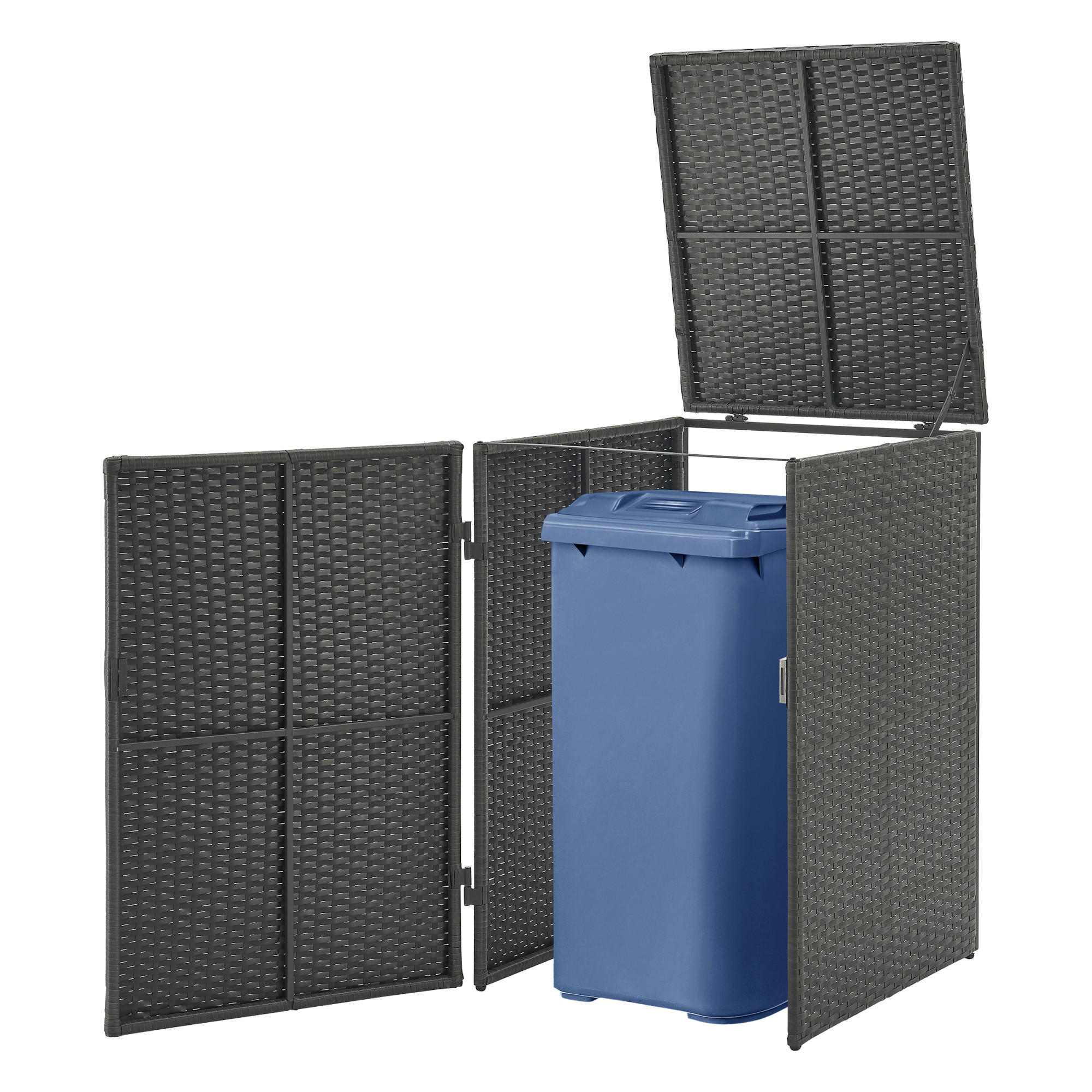 MÜLLTONNENBOX Widnau - Dunkelgrau, Kunststoff (70/109/78cm) - [en.casa]