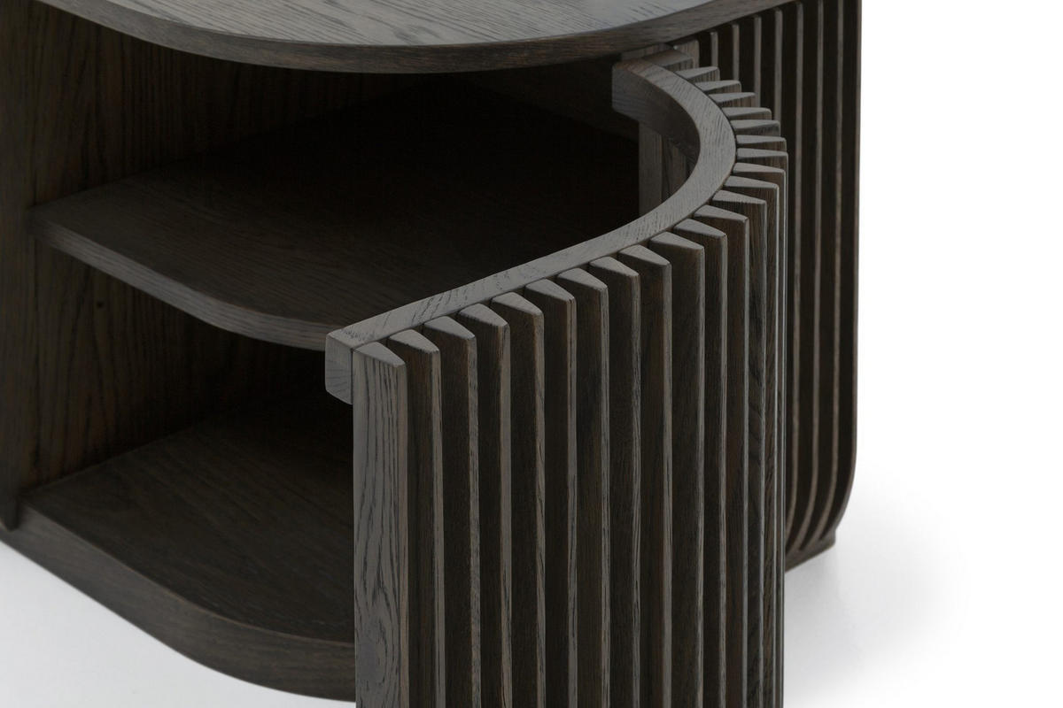 TV-MÖBEL Franz, Braune Massiveiche - Braun, Holz (45/45/175cm) - WOODEK