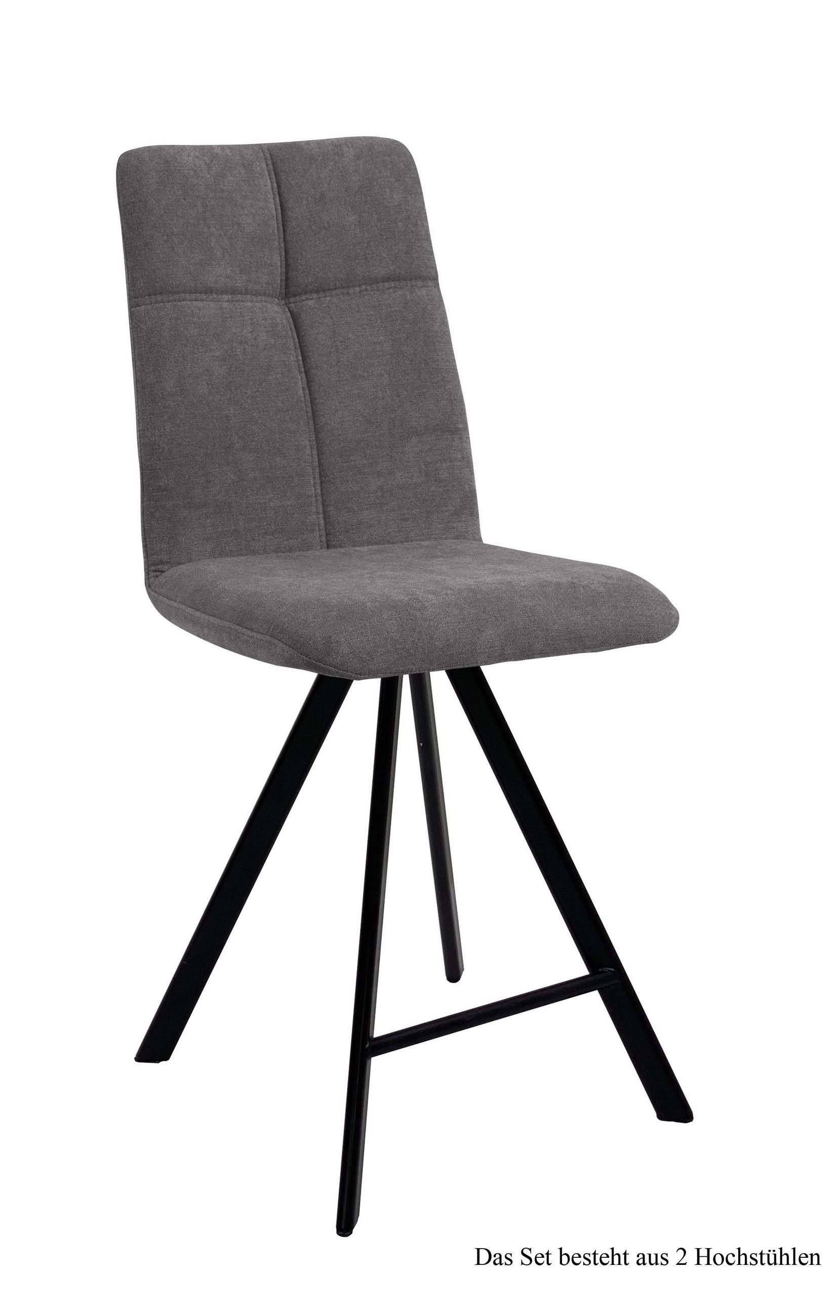 THEKENSTUHL (2er-Set) Deirdre 47x109x60 Schwarz/Grau - Schwarz/Grau, Kunststoff (60/109/47cm) - 58aufmkessel