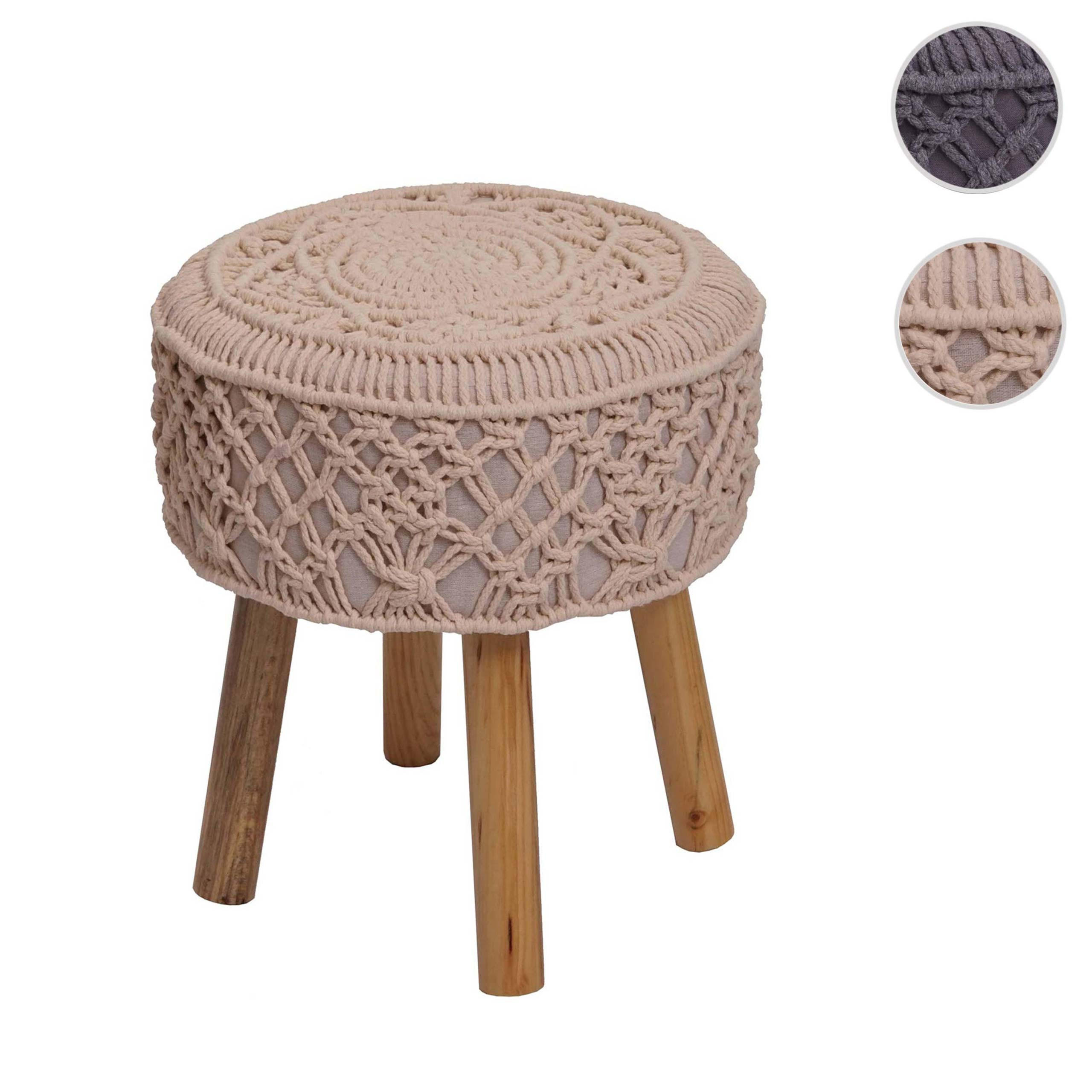 SITZHOCKER Beige - Beige, Textil (41/45/41cm) - MCW