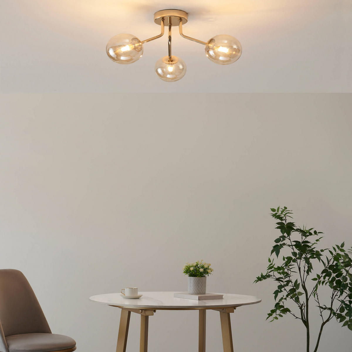 DECKENLEUCHTE Ottavia, Roségold, 20cm - Roségold, Glas (20/40/20cm) - KOSILUM