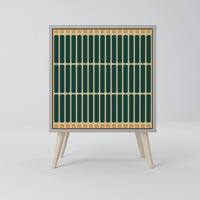 SIDEBOARD ILUSION GATE, Grau, 57,5x42x77,5 cm, Schräge Buchenholzfüße - Buchefarben/Multicolor, Holzwerkstoff/Buchenholz (57.5/77.5/42cm) - SpaceRebels
